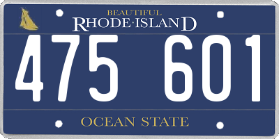 RI license plate 475601