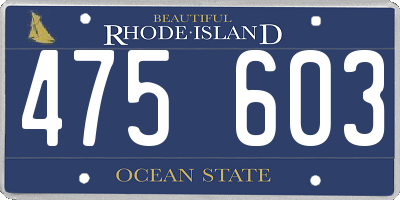 RI license plate 475603