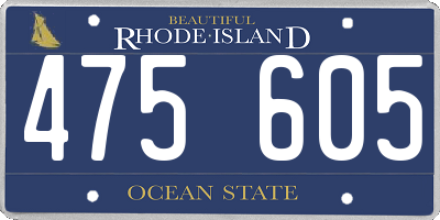RI license plate 475605
