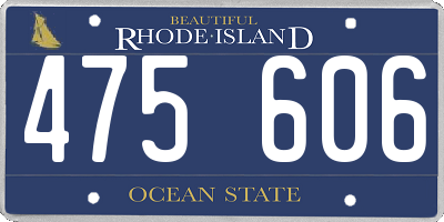 RI license plate 475606
