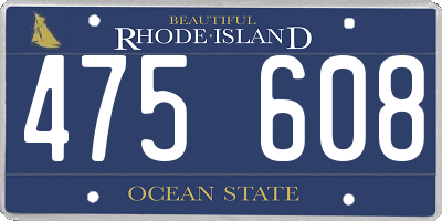 RI license plate 475608