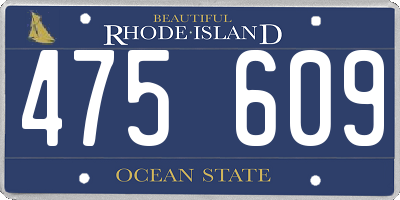 RI license plate 475609