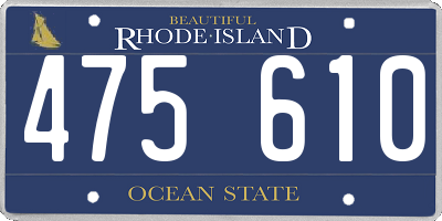 RI license plate 475610