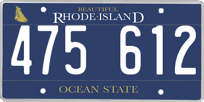 RI license plate 475612