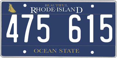 RI license plate 475615