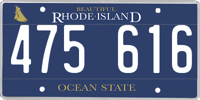 RI license plate 475616