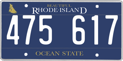 RI license plate 475617