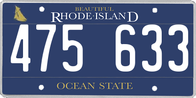 RI license plate 475633