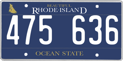 RI license plate 475636
