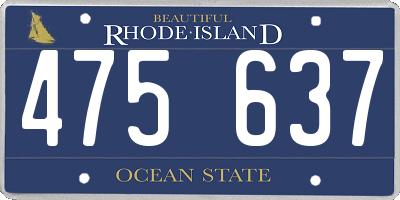 RI license plate 475637