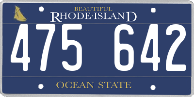 RI license plate 475642