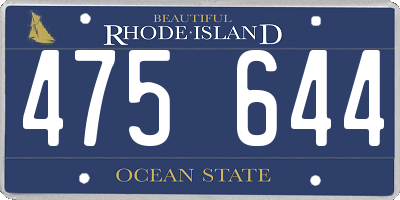 RI license plate 475644
