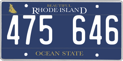 RI license plate 475646