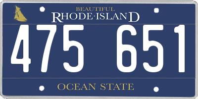 RI license plate 475651