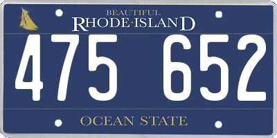RI license plate 475652