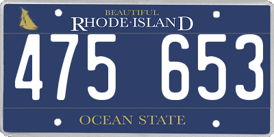 RI license plate 475653