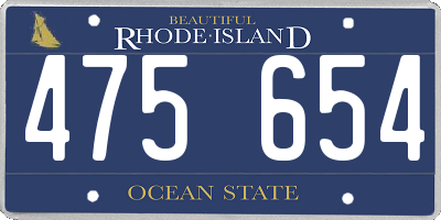 RI license plate 475654