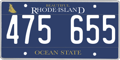 RI license plate 475655