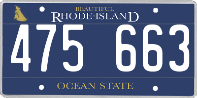 RI license plate 475663