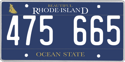 RI license plate 475665