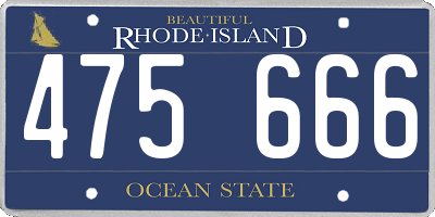 RI license plate 475666