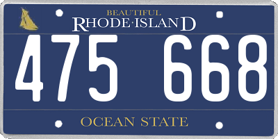 RI license plate 475668