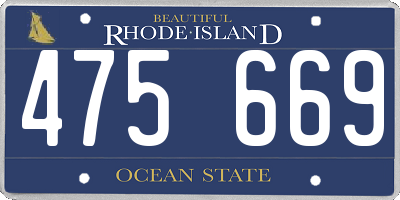RI license plate 475669