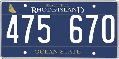 RI license plate 475670