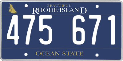 RI license plate 475671