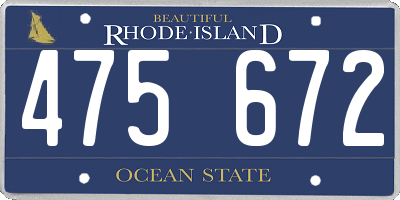 RI license plate 475672