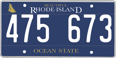 RI license plate 475673