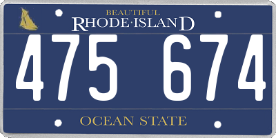 RI license plate 475674