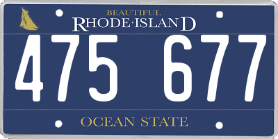RI license plate 475677