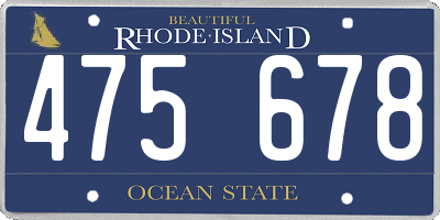 RI license plate 475678