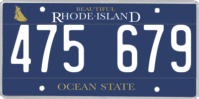 RI license plate 475679