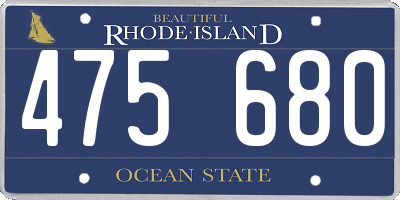 RI license plate 475680