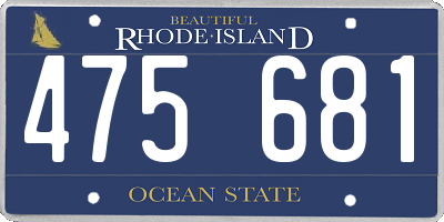 RI license plate 475681