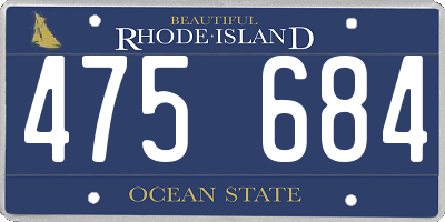 RI license plate 475684