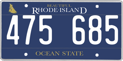 RI license plate 475685