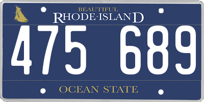 RI license plate 475689