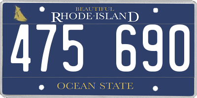 RI license plate 475690