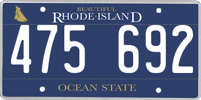 RI license plate 475692