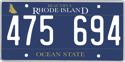 RI license plate 475694
