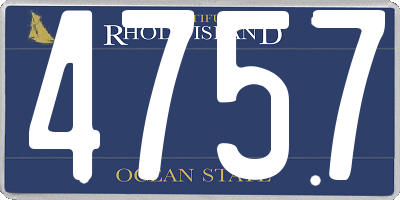 RI license plate 4757