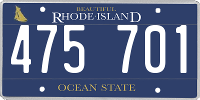 RI license plate 475701