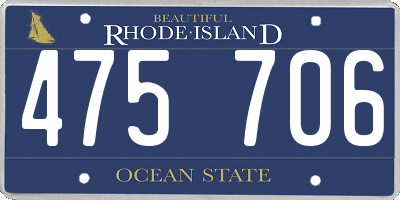 RI license plate 475706