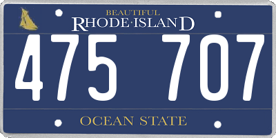 RI license plate 475707