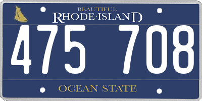 RI license plate 475708