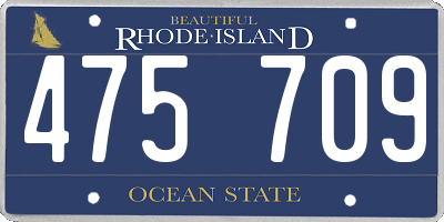 RI license plate 475709