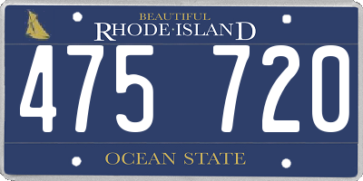 RI license plate 475720